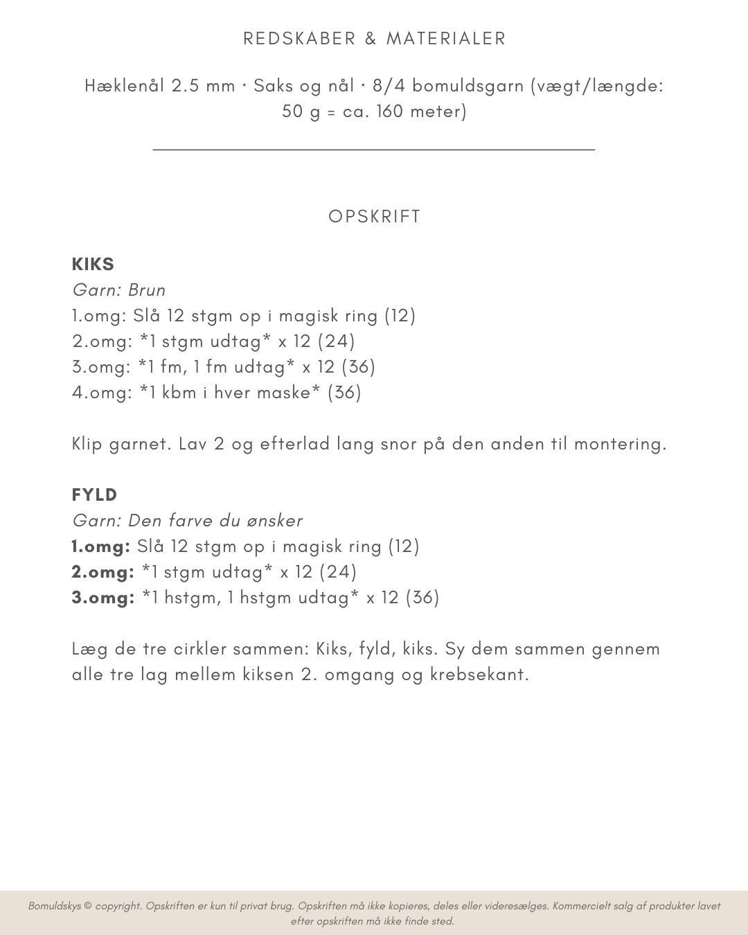 Crochet Cookie Pattern Chart