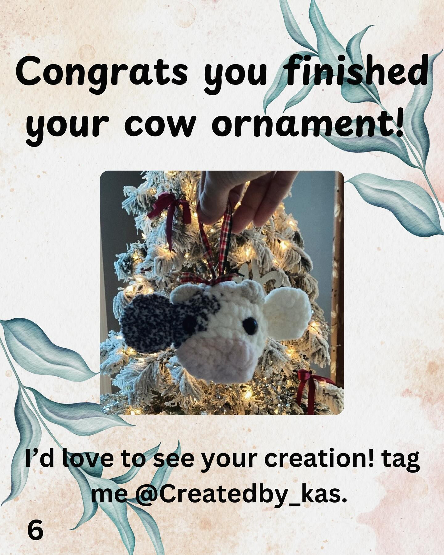 Crochet Cow Ornament Pattern Chart