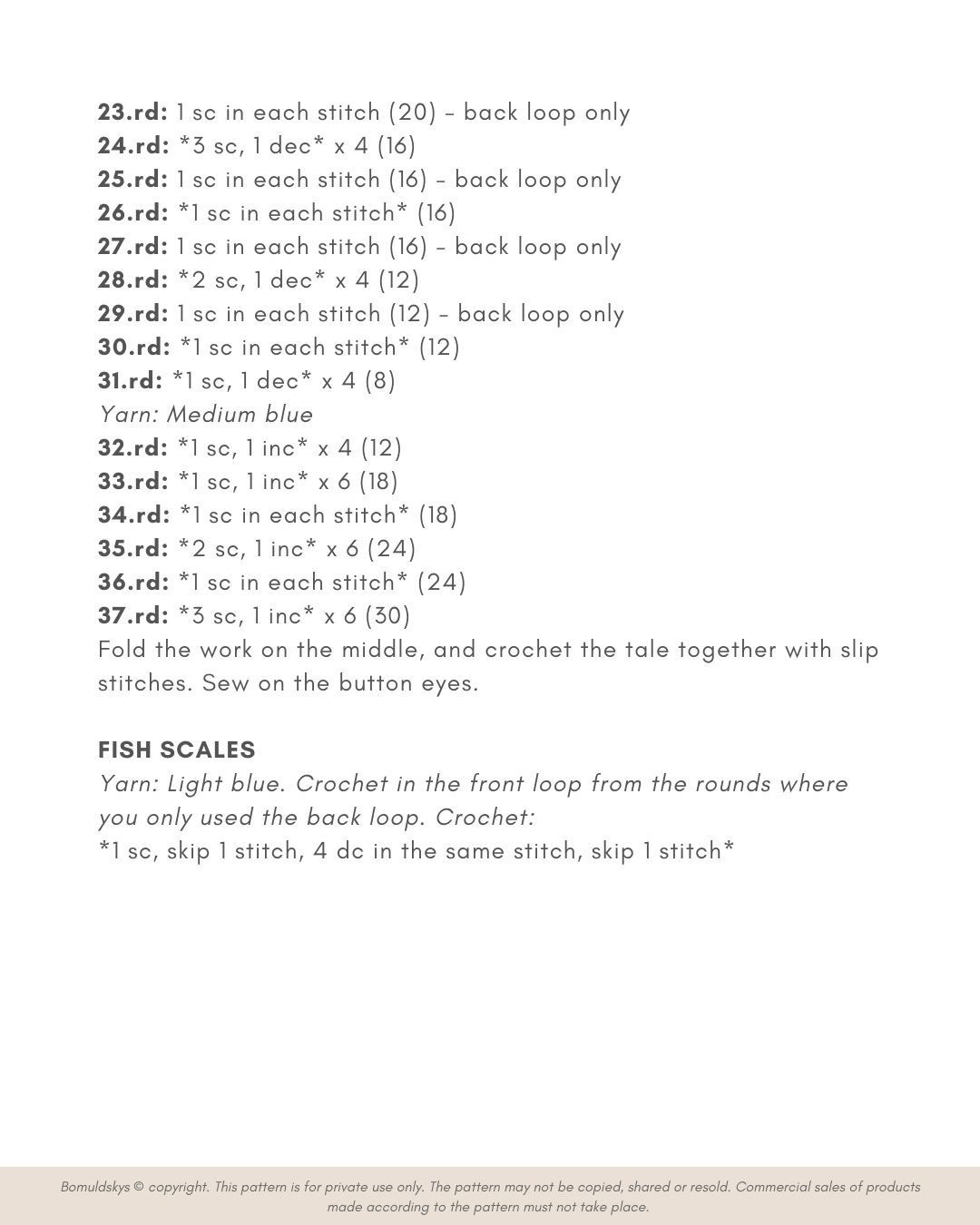 Crochet Fish Pattern Chart: Two Adorable Colors