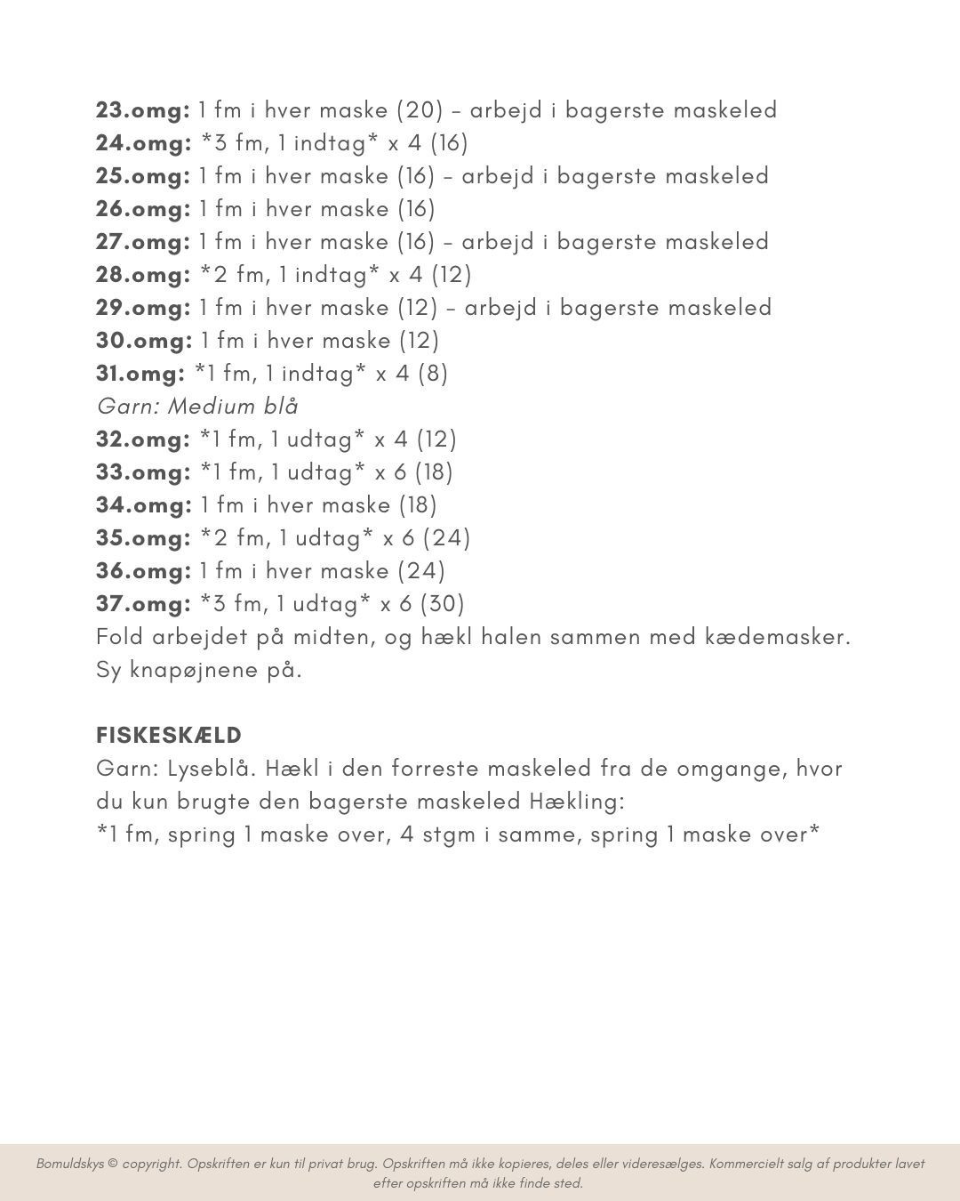 Crochet Fish Pattern Chart: Two Adorable Colors