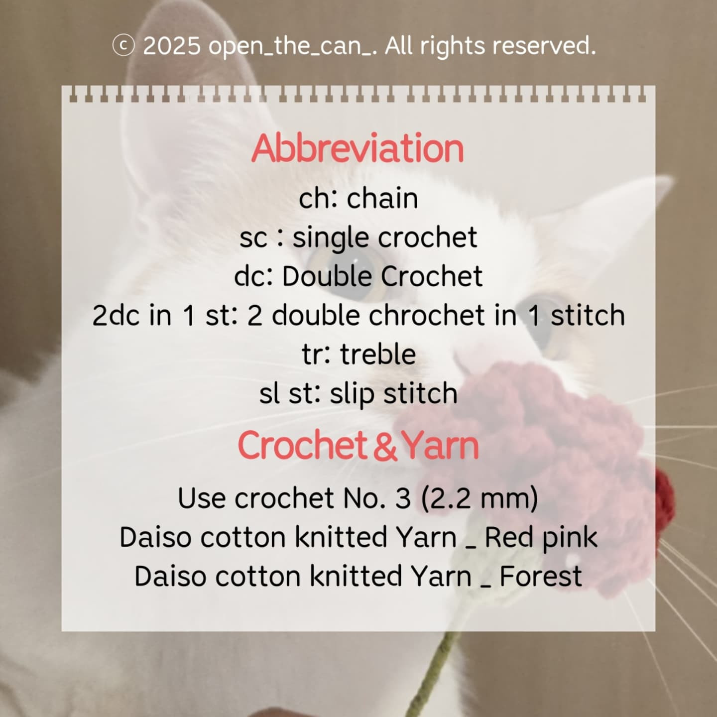 Crochet Flower Carnation Pattern