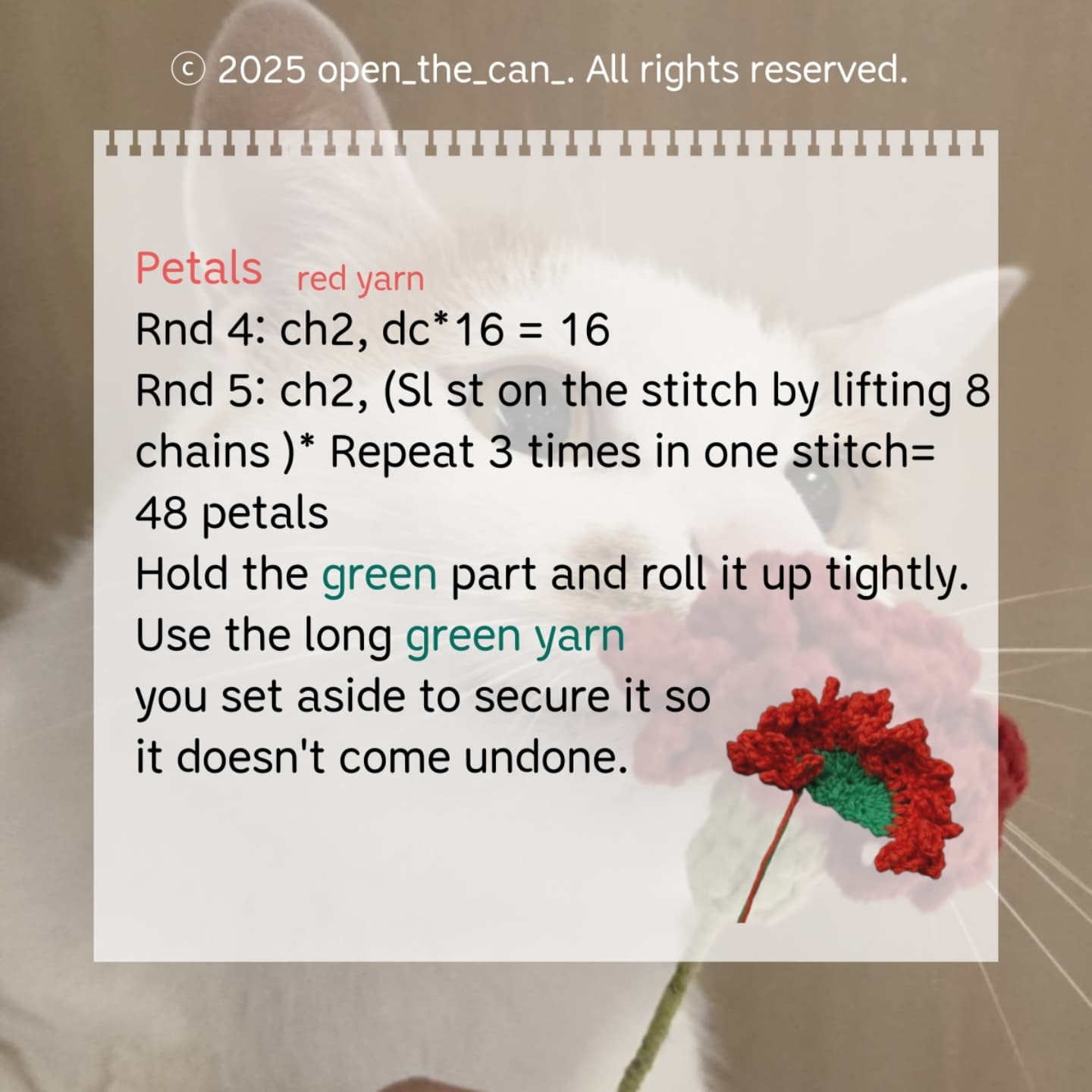 Crochet Flower Carnation Pattern