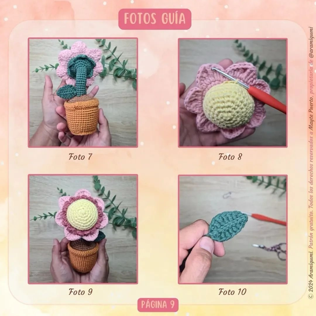 Crochet Flower in Pot Pattern