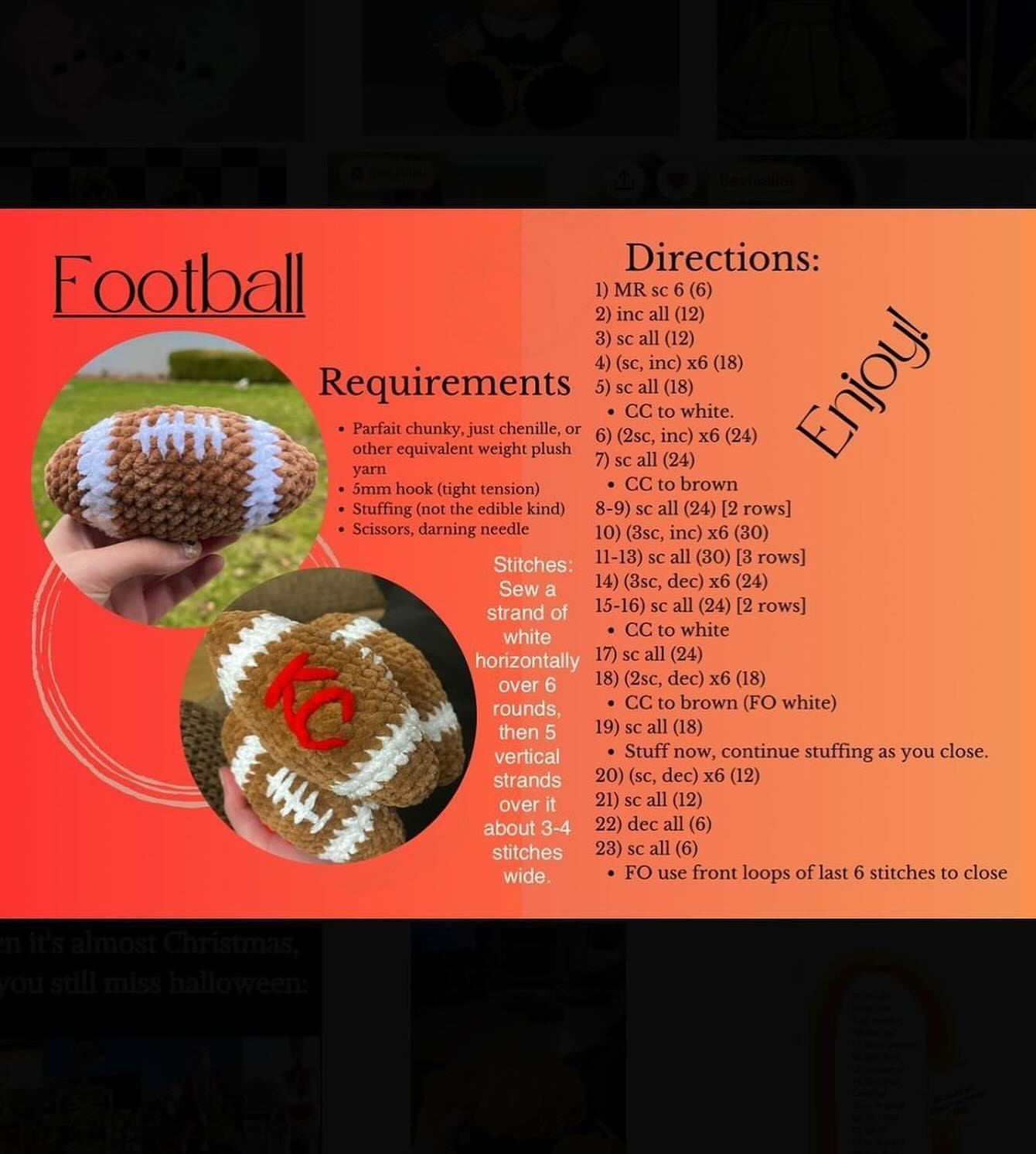 Crochet Football Pattern: Adorable and Easy