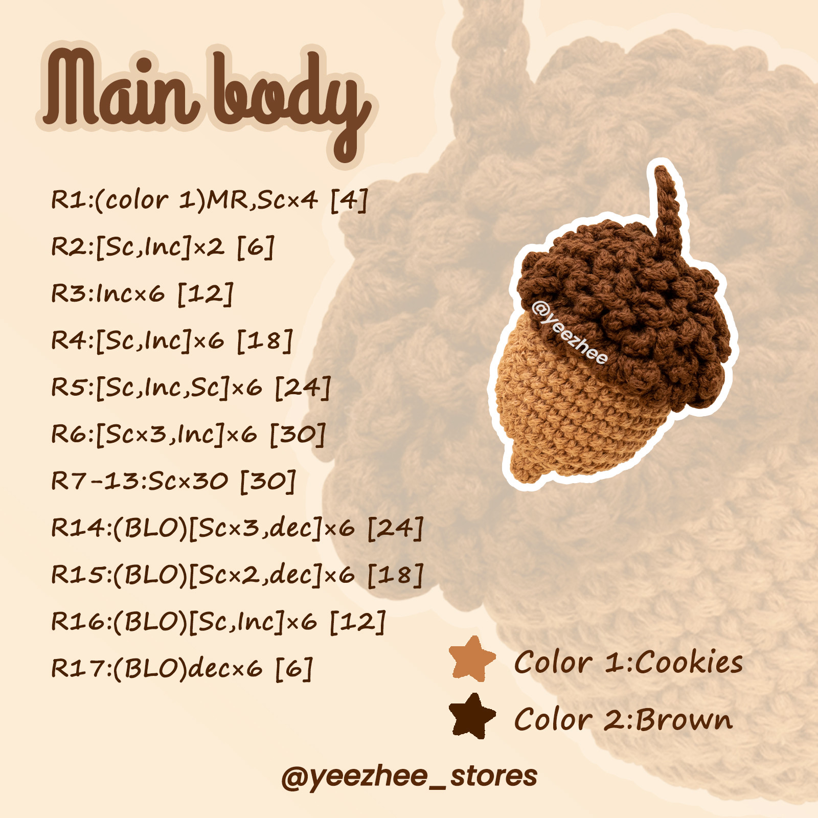 Crochet Gingerbread Man Pattern Chart