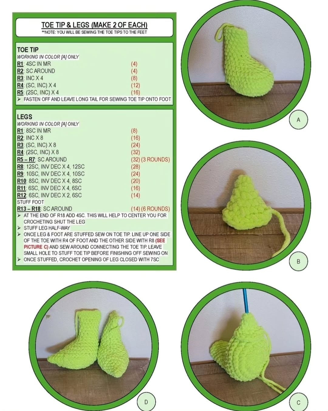 Crochet Grinch Pattern: Low Sew Amigurumi