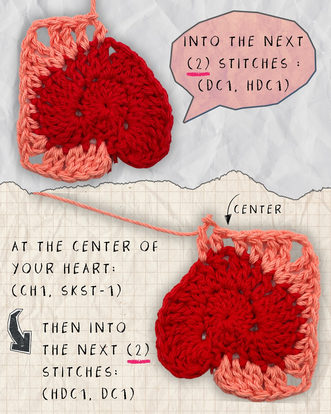 Crochet Heart Granny Square Pattern