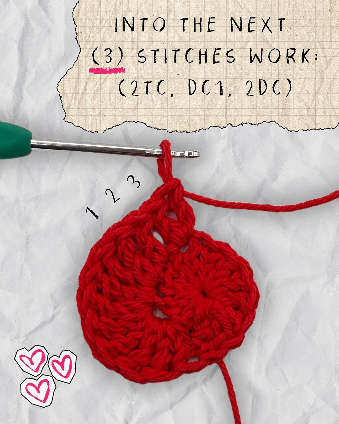 Crochet Heart Granny Square Pattern