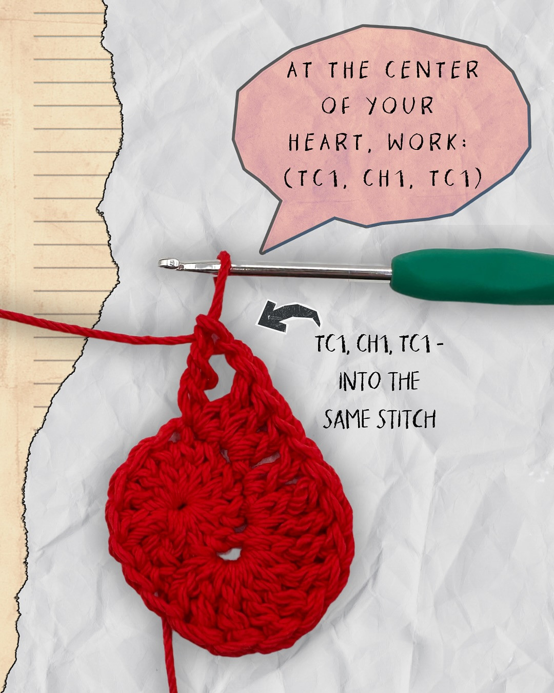 Crochet Heart Granny Square Pattern