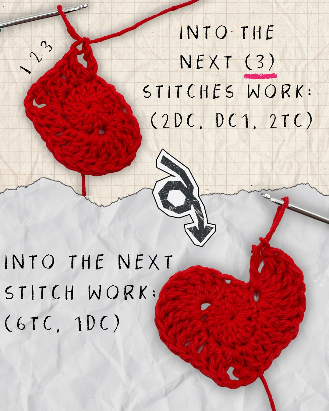 Crochet Heart Granny Square Pattern