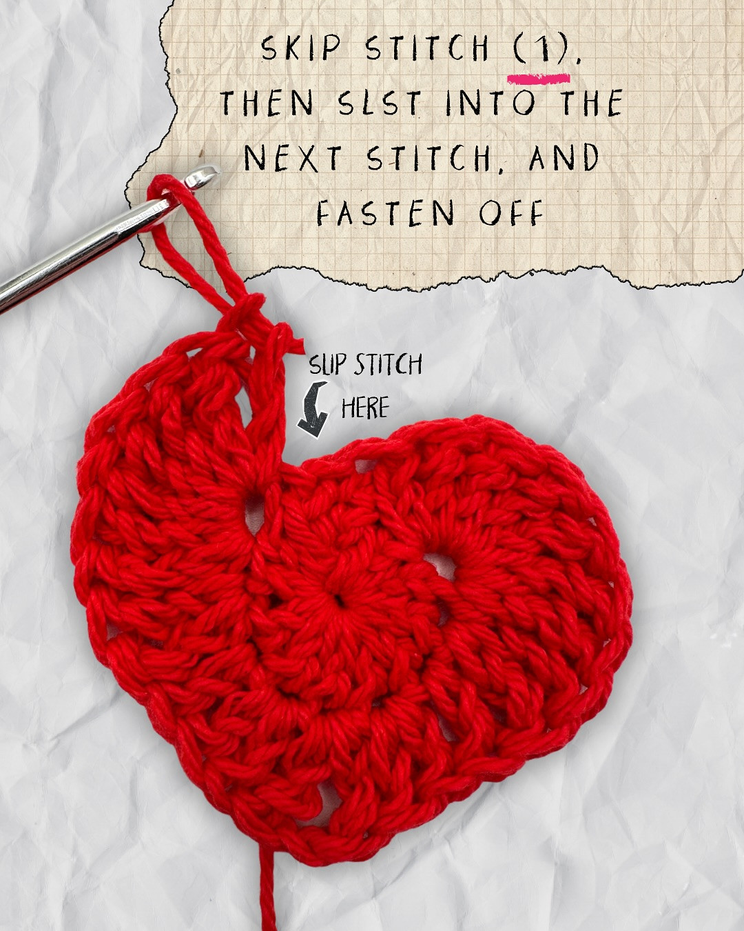 Crochet Heart Granny Square Pattern