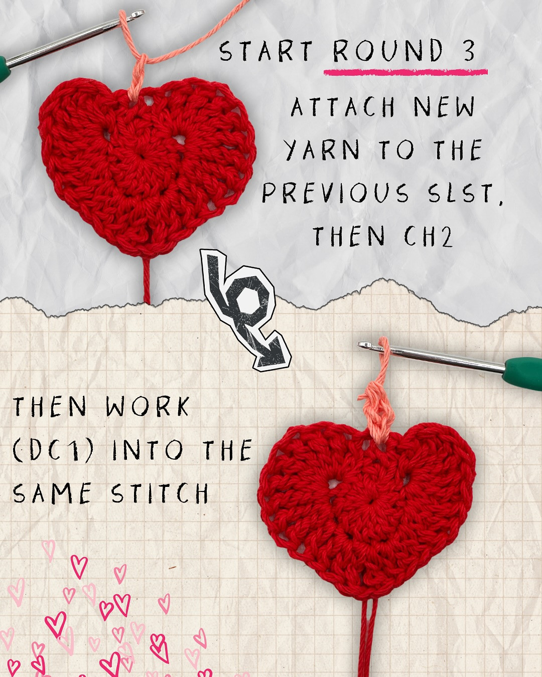 Crochet Heart Granny Square Pattern