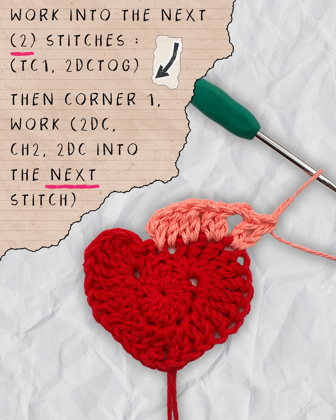 Crochet Heart Granny Square Pattern