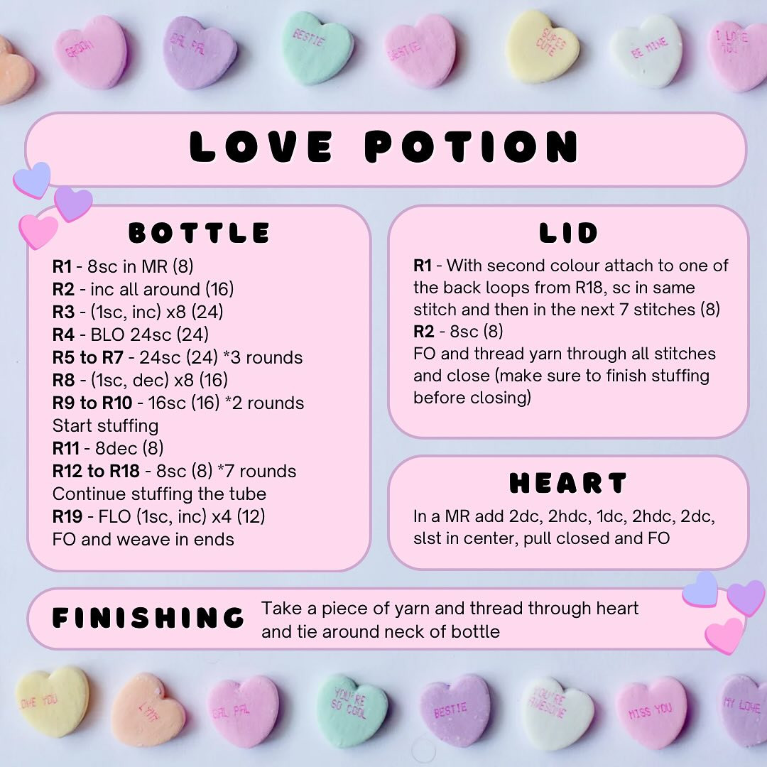 Crochet Love Potion Valentine's Day Pattern