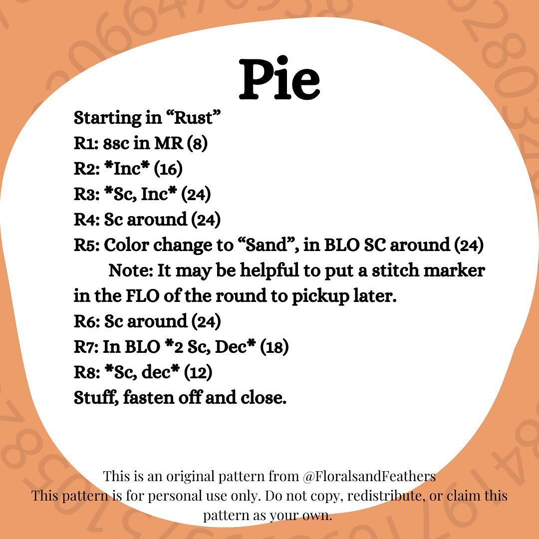 Crochet Mini Pie Pattern