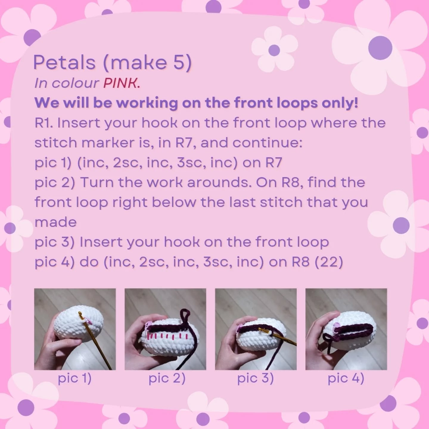 Crochet No-Sew Flower Pattern