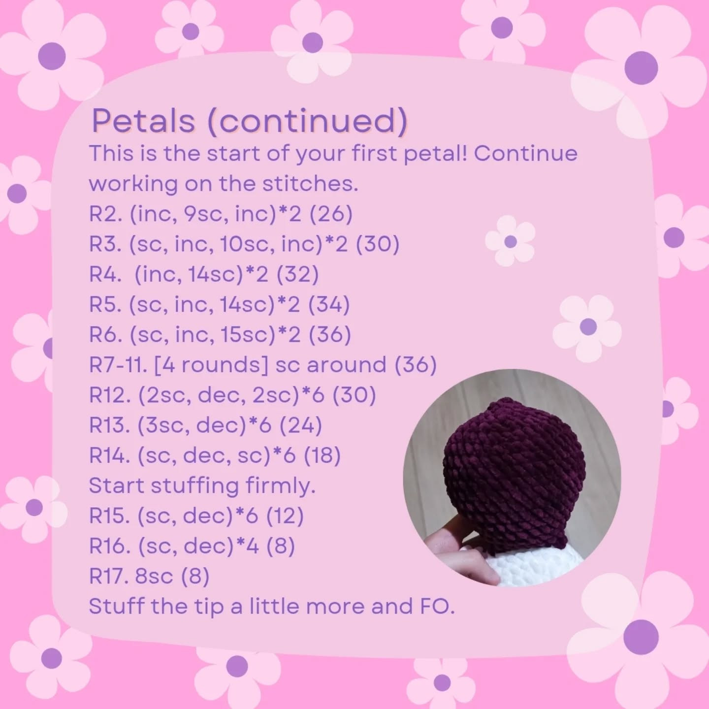 Crochet No-Sew Flower Pattern