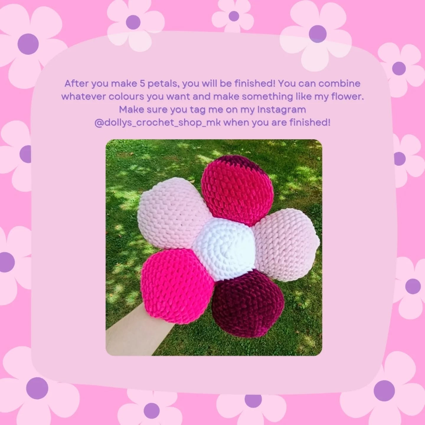Crochet No-Sew Flower Pattern