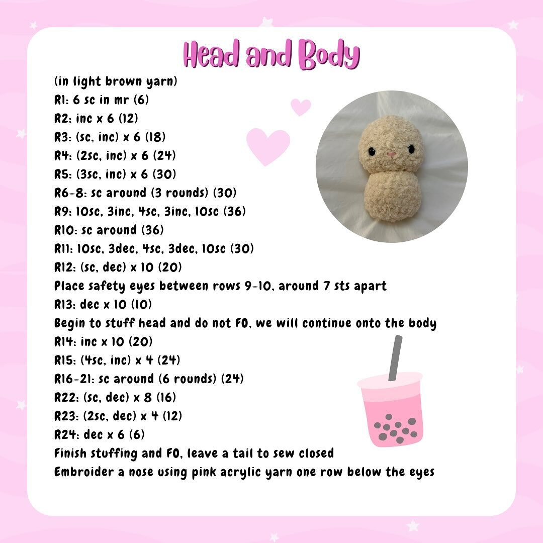 Crochet Pattern: Adorable Baby Boba Bunny
