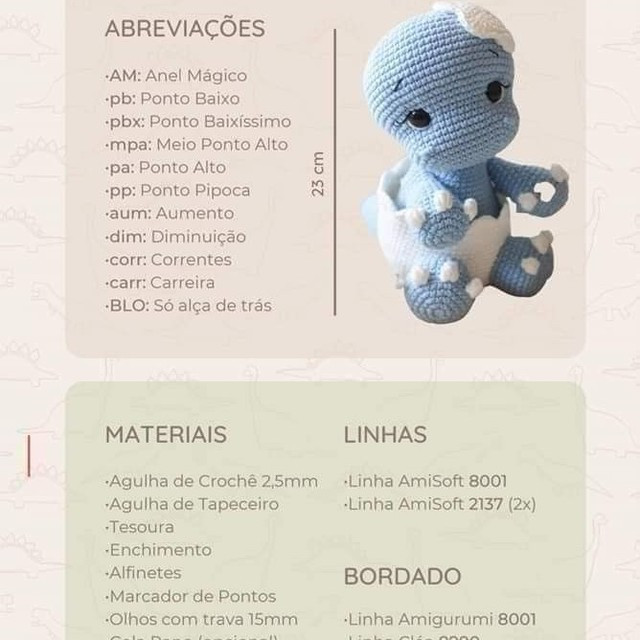 Crochet Pattern: Adorable Baby Brachiosaurus