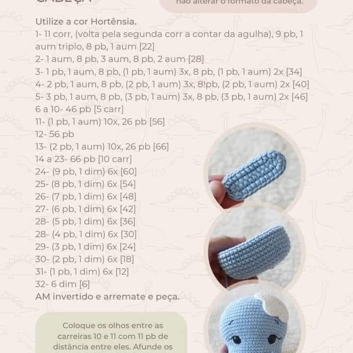 Crochet Pattern: Adorable Baby Brachiosaurus