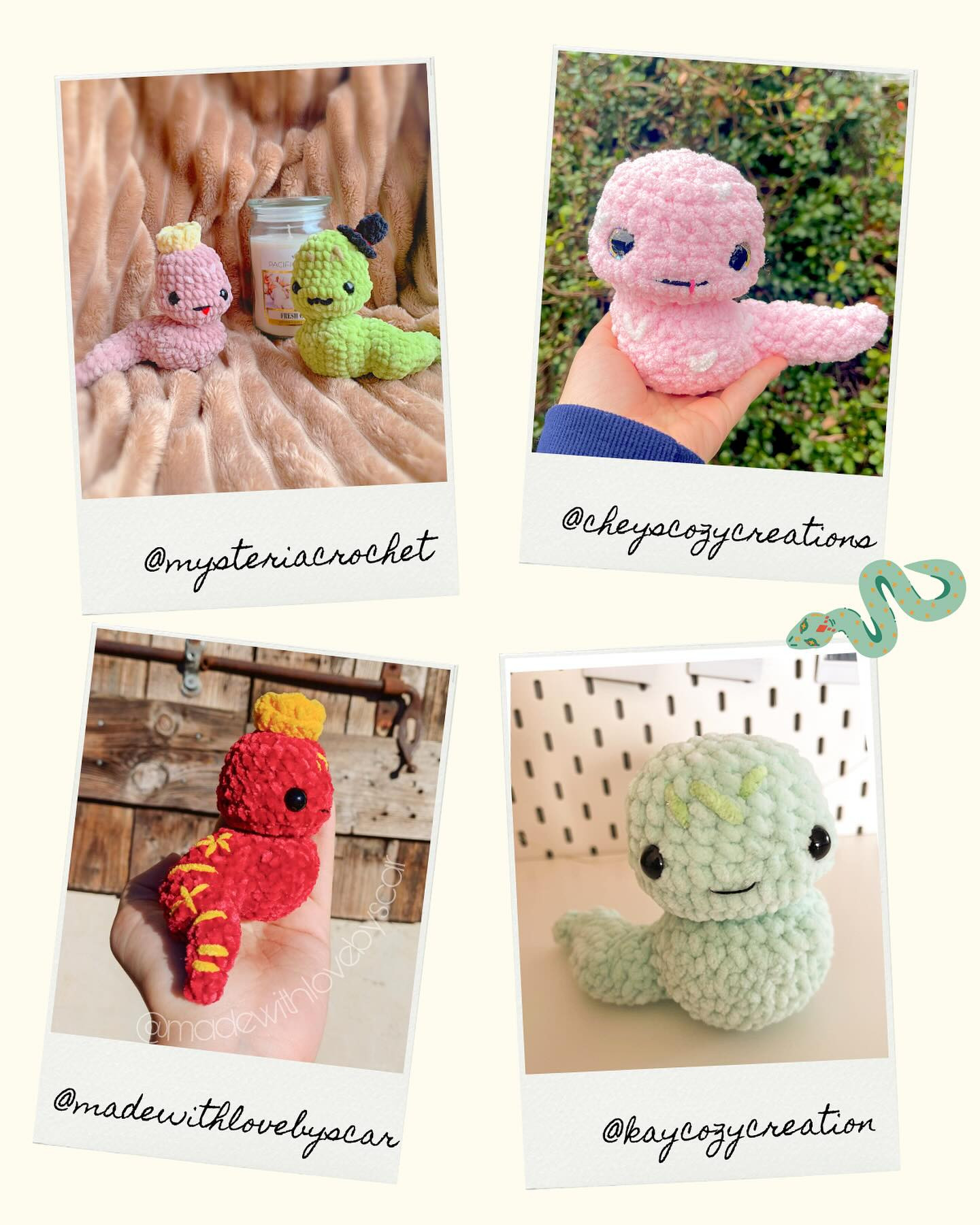 Crochet Pattern: Adorable Baby Snakes!