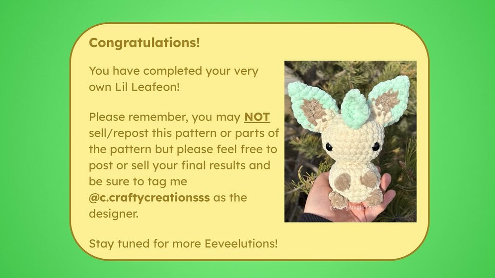 Crochet Pattern: Adorable Lil Leafeon Amigurumi