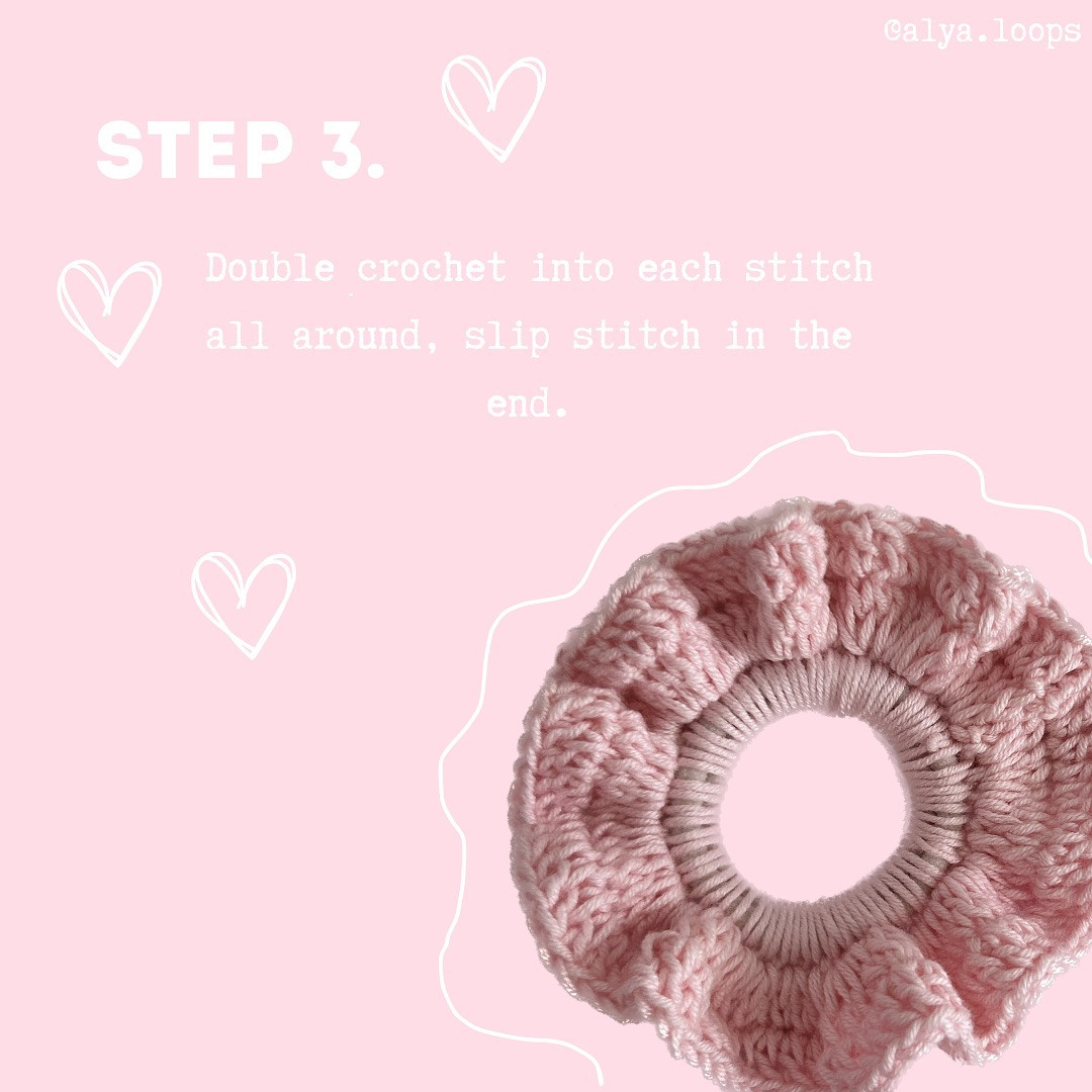 Crochet Pattern: Adorable Pink Scrunchie