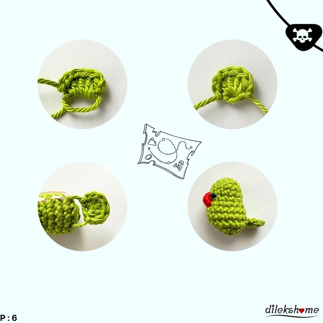 Crochet Pattern: Adorable Pirate Kiwi Bird