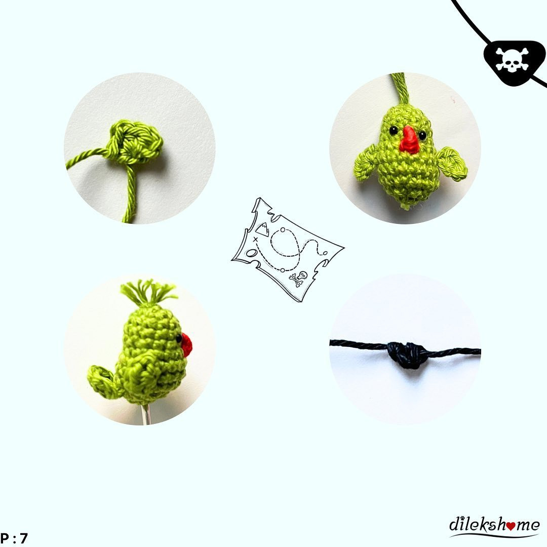Crochet Pattern: Adorable Pirate Kiwi Bird