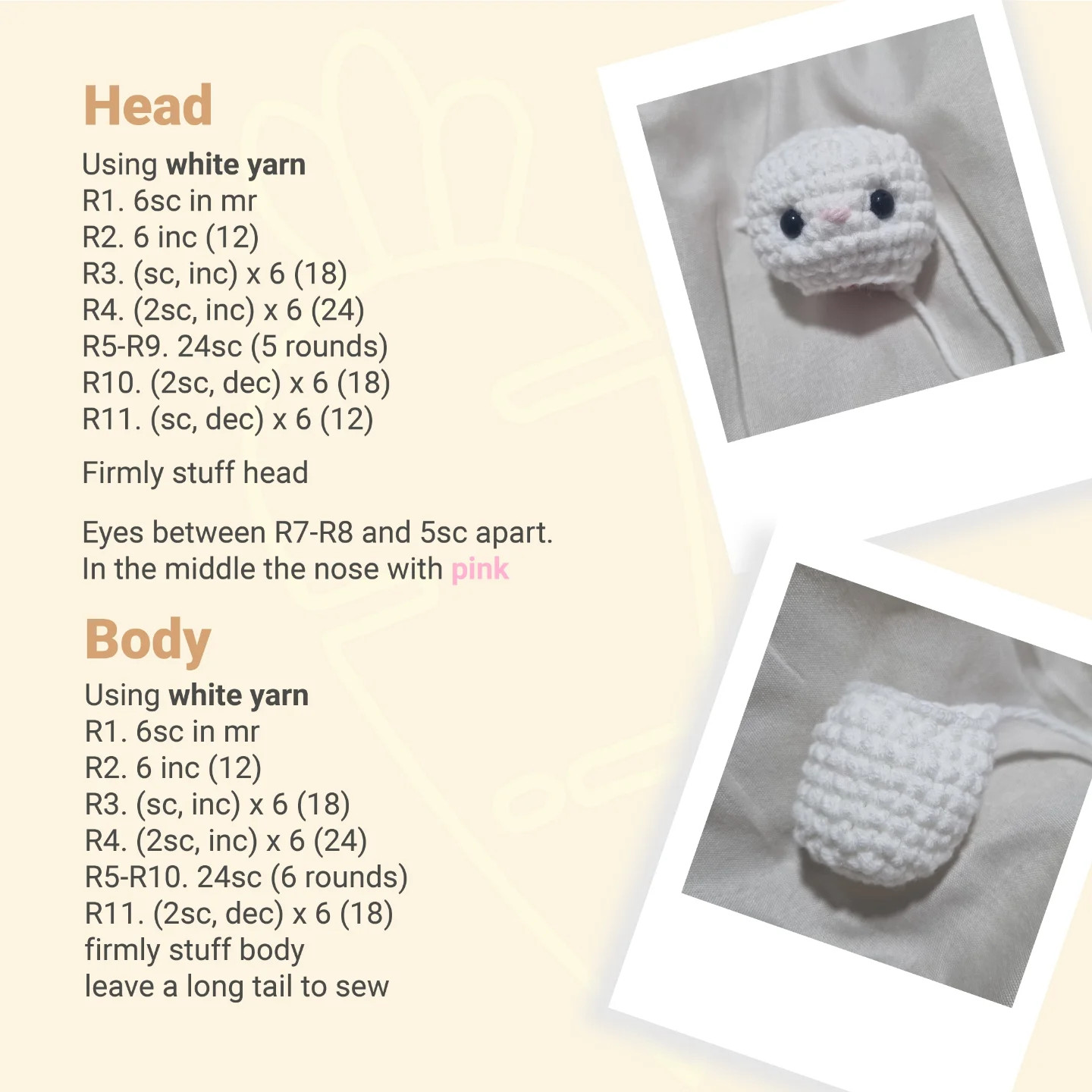 Crochet Pattern: Adorable Tiny Bunny with Carrot