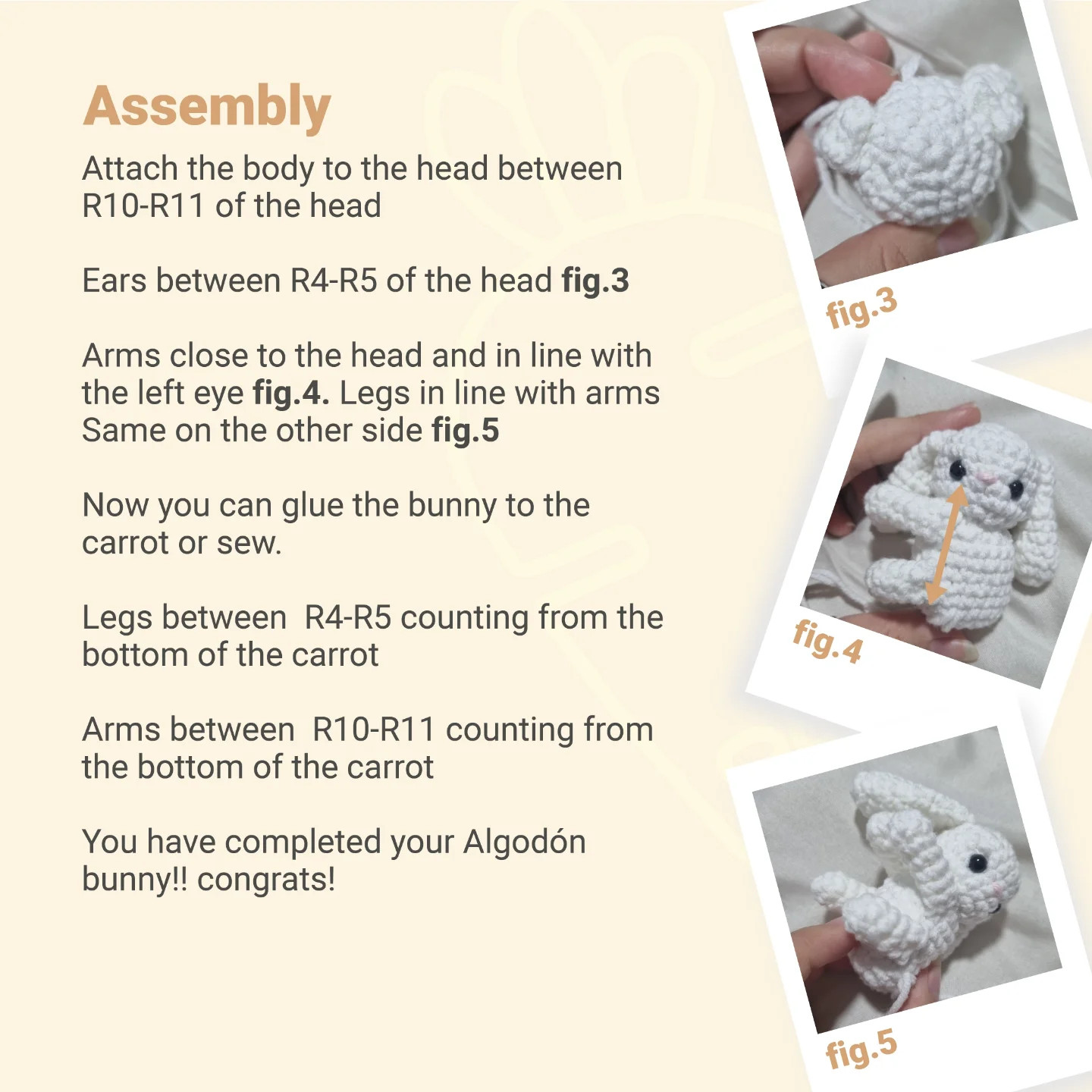 Crochet Pattern: Adorable Tiny Bunny with Carrot