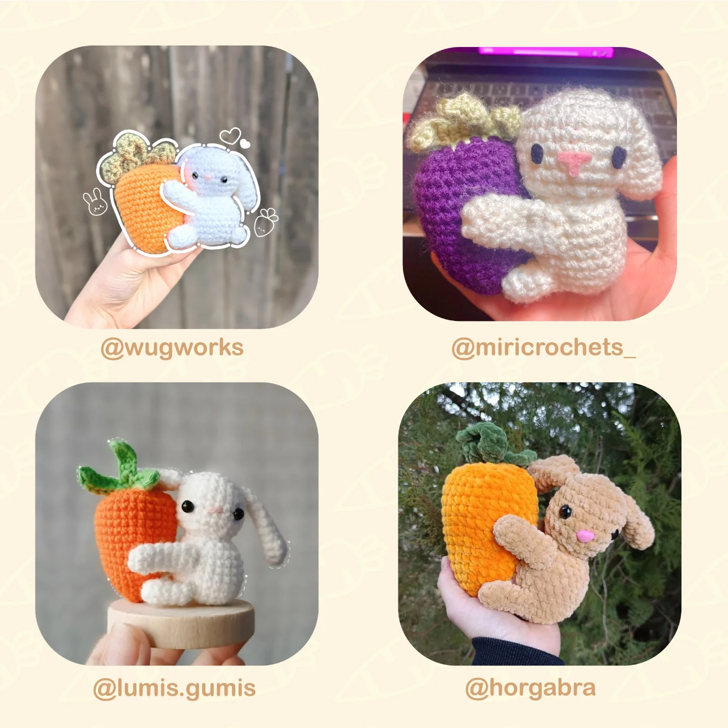 Crochet Pattern: Adorable Tiny Bunny with Carrot
