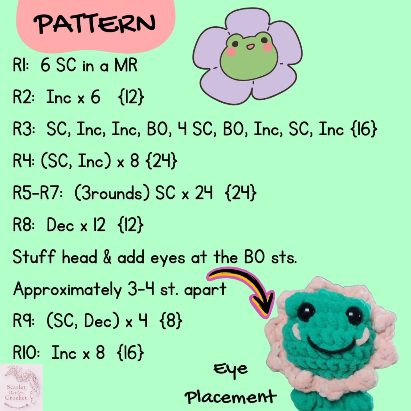 Crochet Pattern: Fergus the Frog from Scarlet Garden Crochet