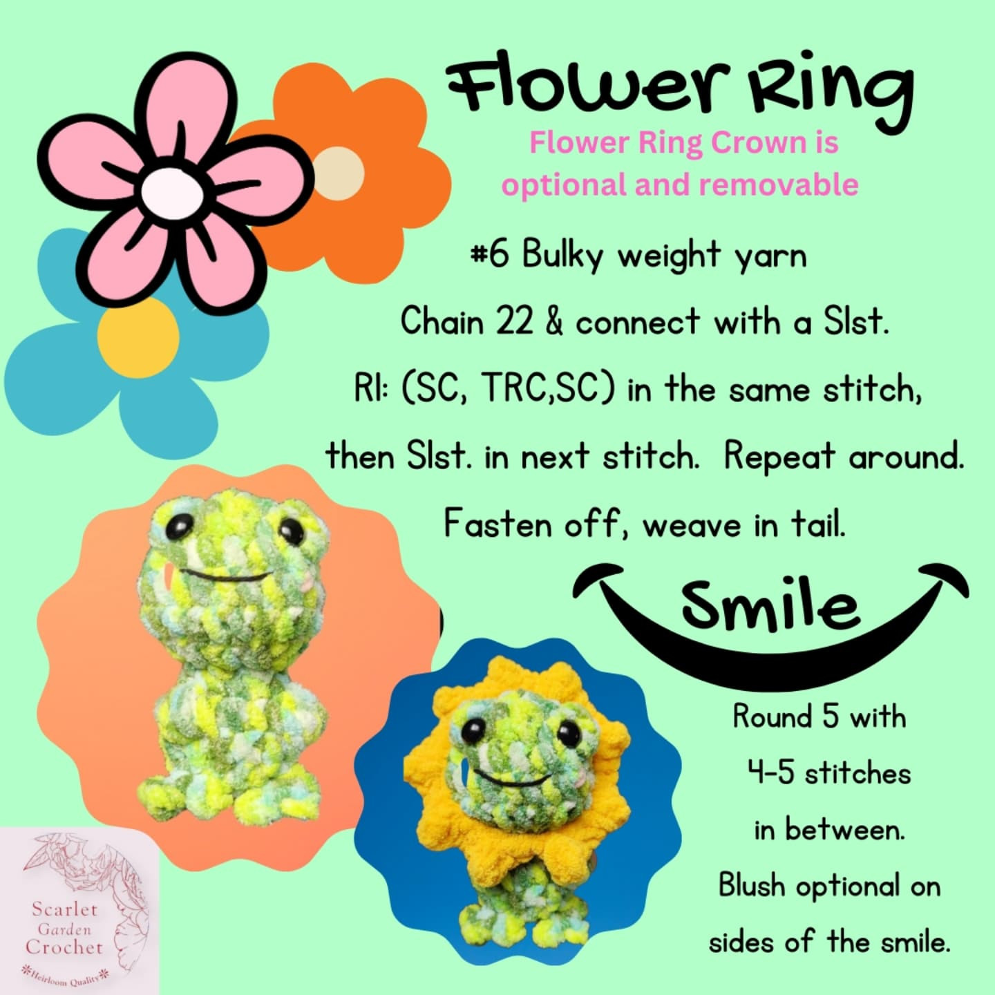 Crochet Pattern: Fergus the Frog from Scarlet Garden Crochet