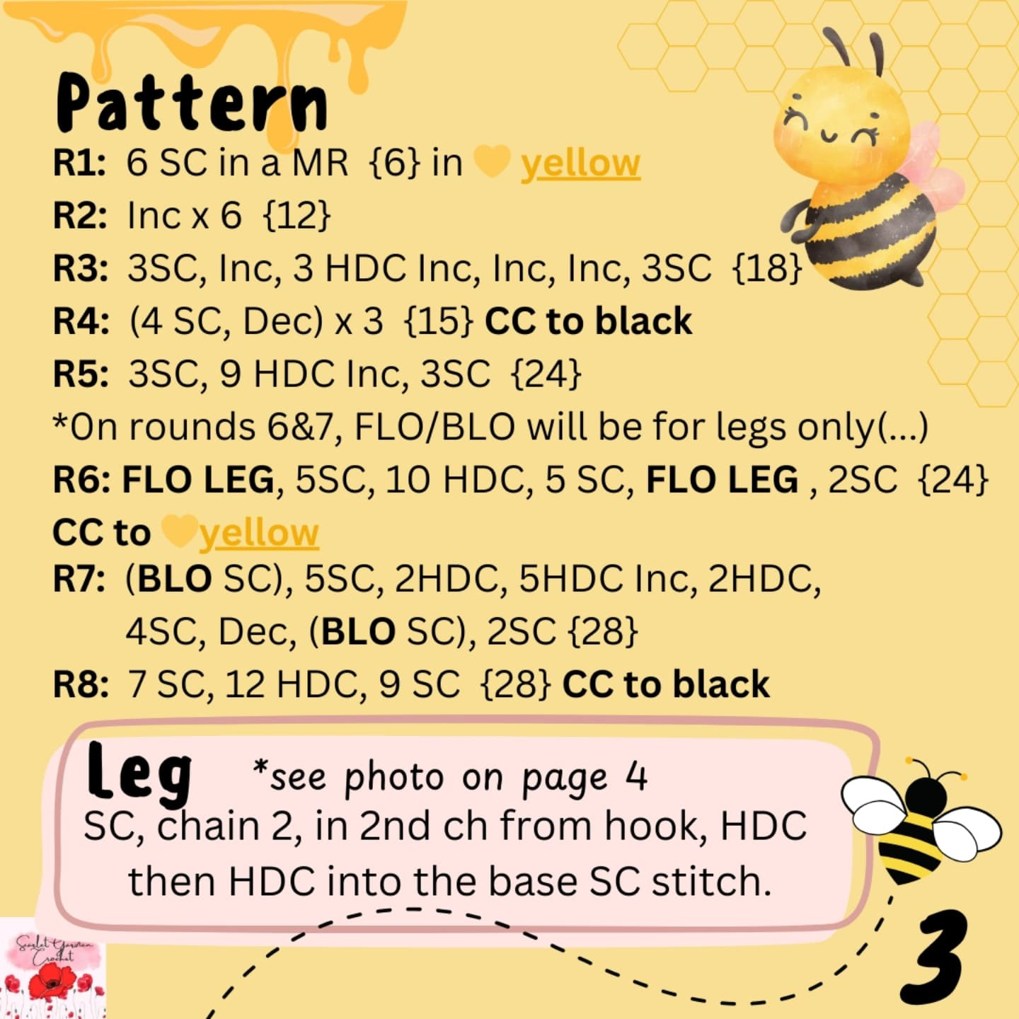 Crochet Pattern: Jolly Mini Bee Amigurumi