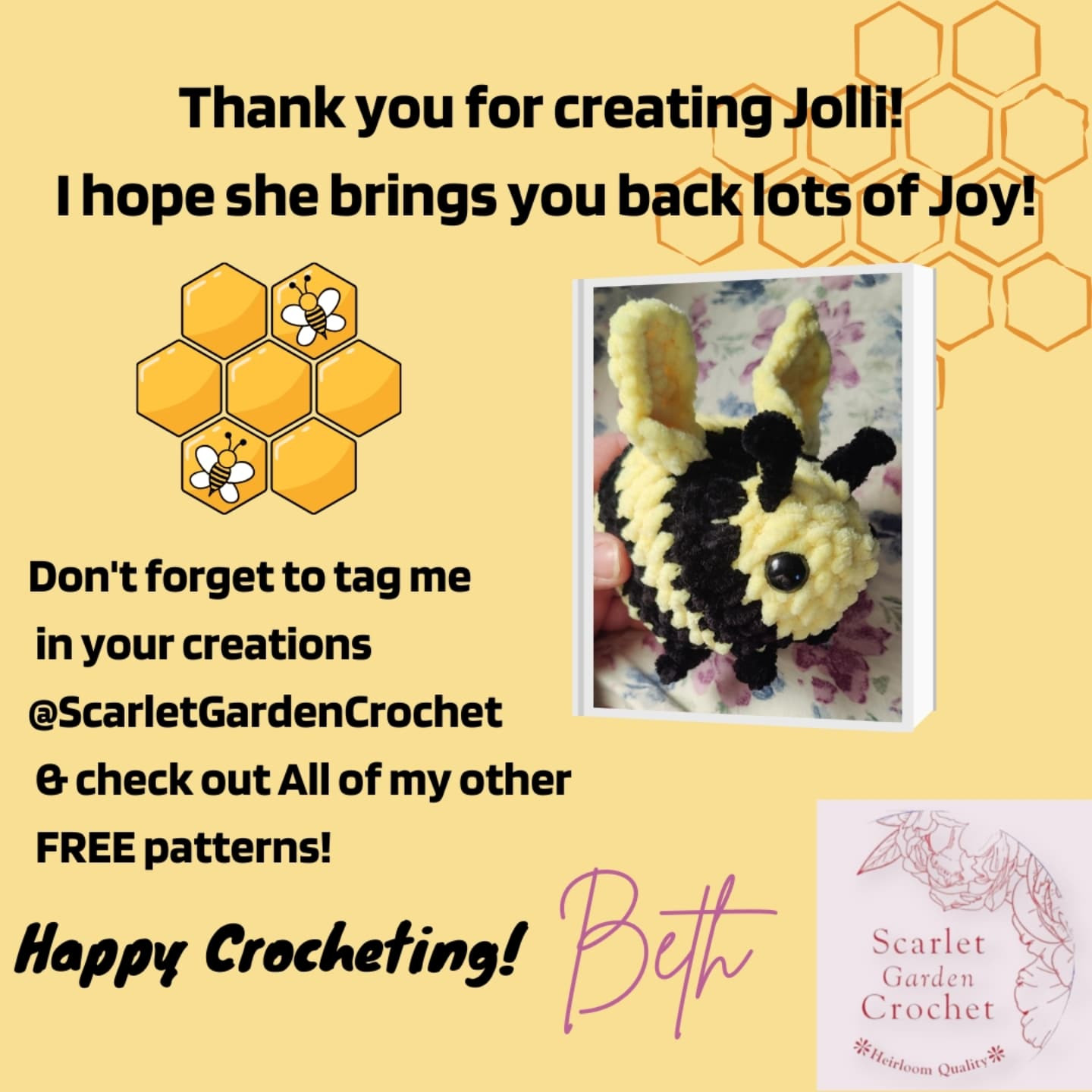 Crochet Pattern: Jolly Mini Bee Amigurumi