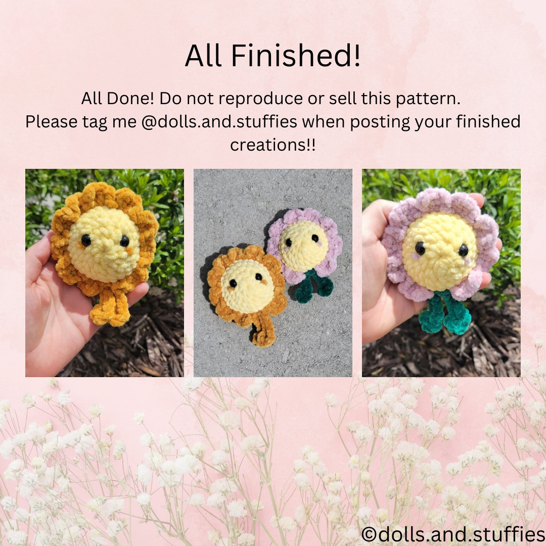 Crochet Pattern: No-Sew Leggy Sun/Flower