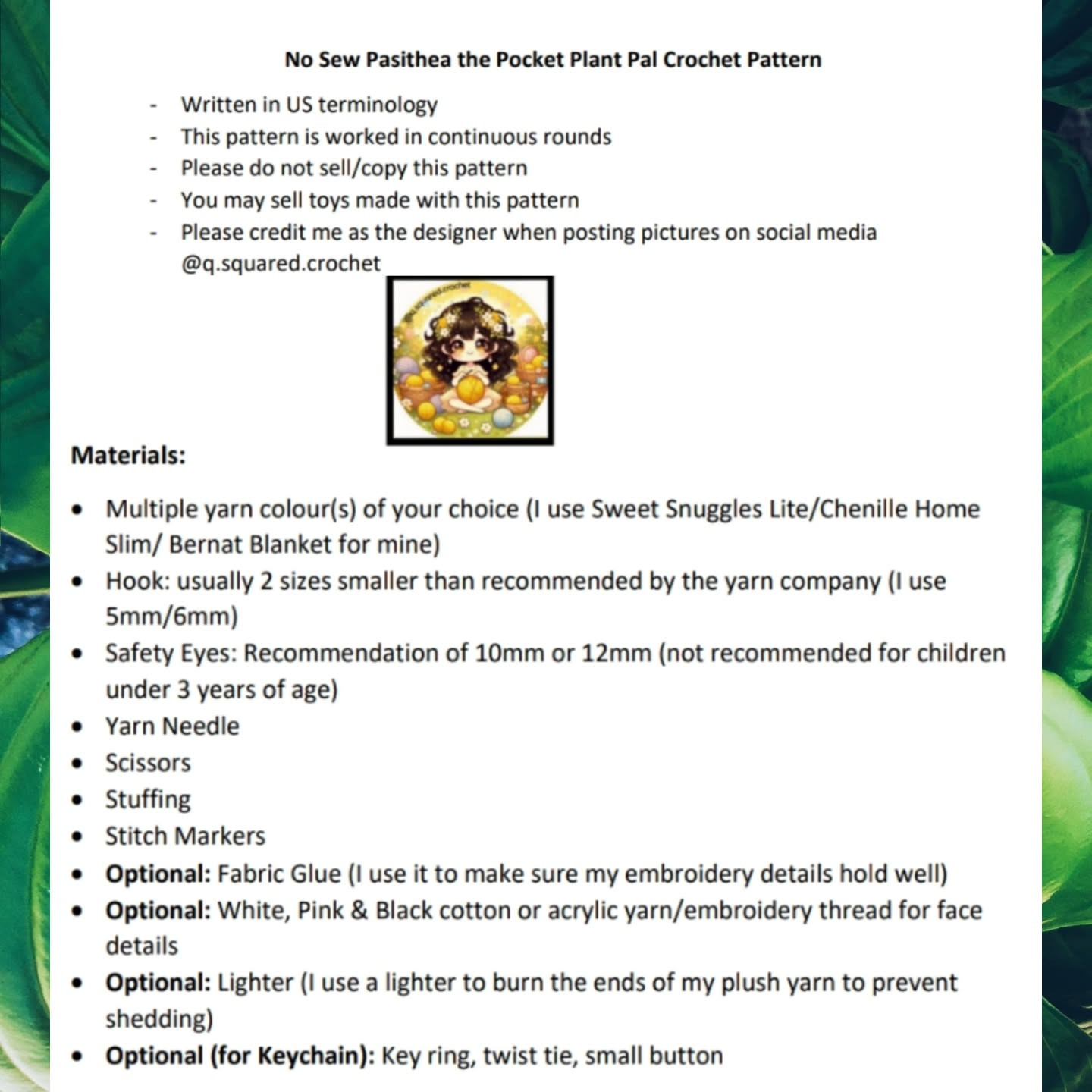 Crochet Pattern: No-Sew Pasithea Plant Pal
