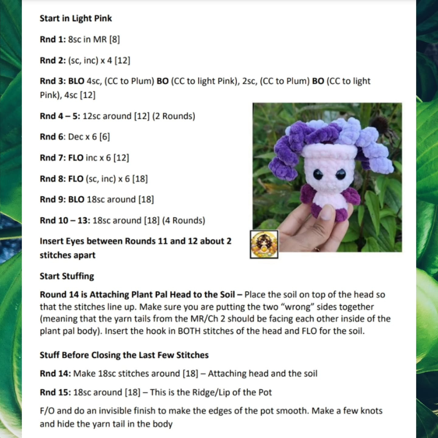 Crochet Pattern: No-Sew Pasithea Plant Pal