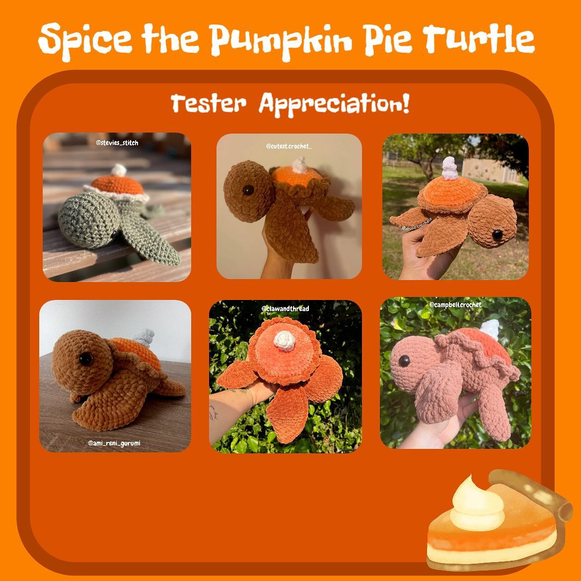 Crochet Pattern: Pumpkin Pie Turtle