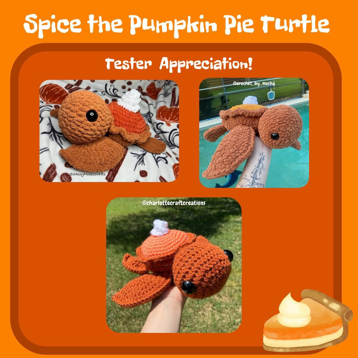 Crochet Pattern: Pumpkin Pie Turtle
