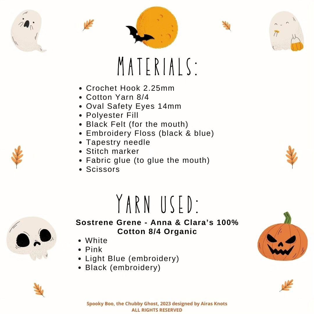 Crochet Pattern: Spooky Boo, the Chubby Ghost