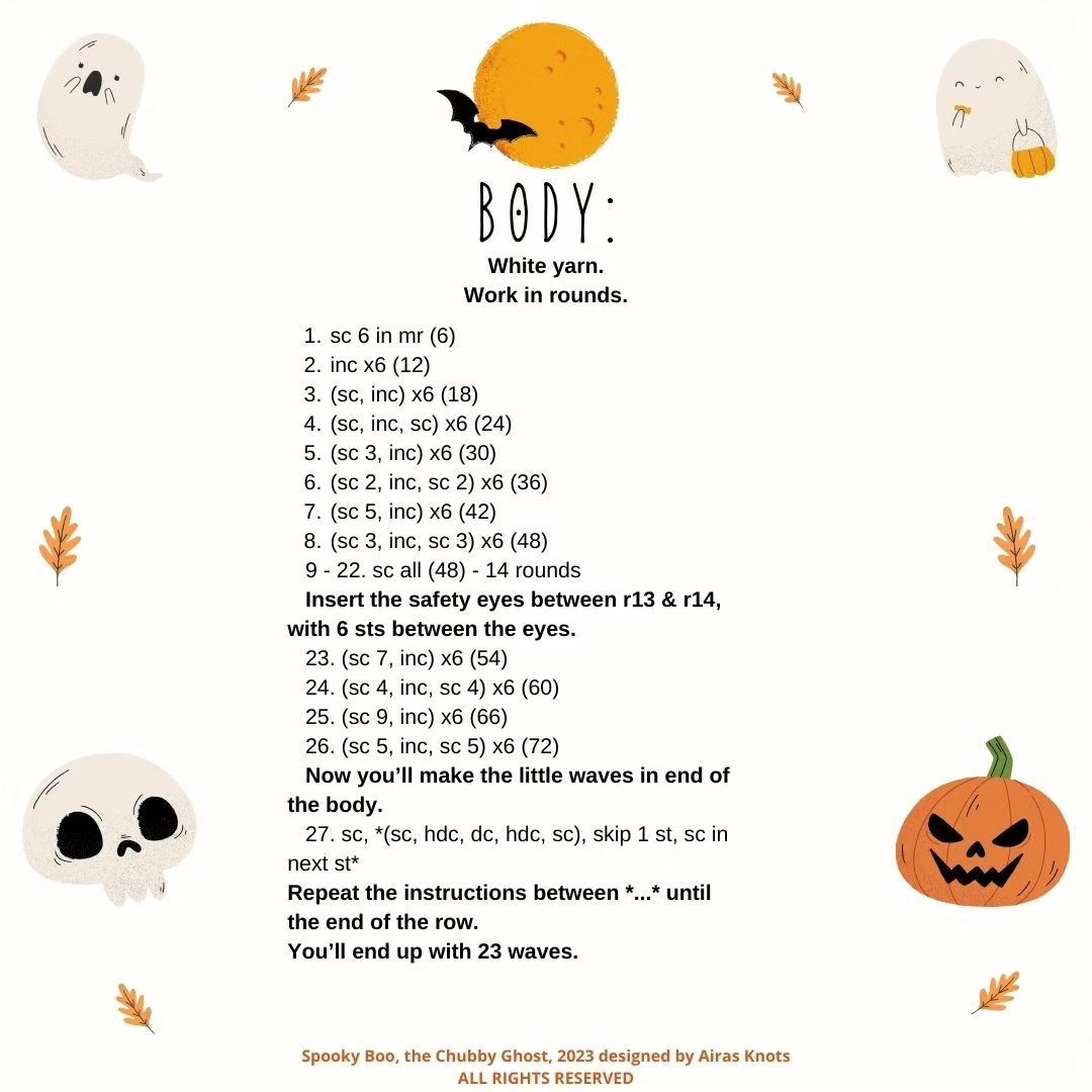 Crochet Pattern: Spooky Boo, the Chubby Ghost