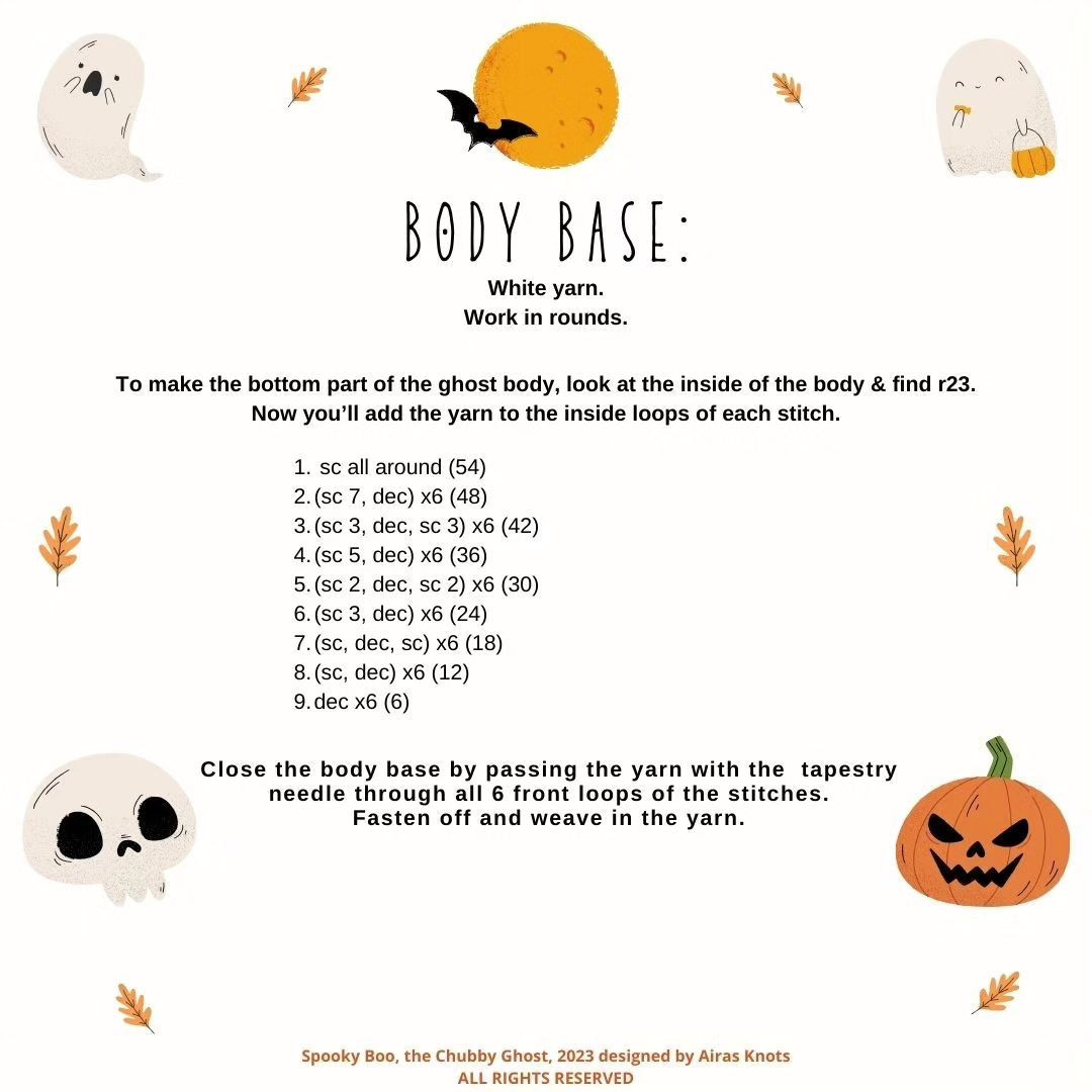 Crochet Pattern: Spooky Boo, the Chubby Ghost