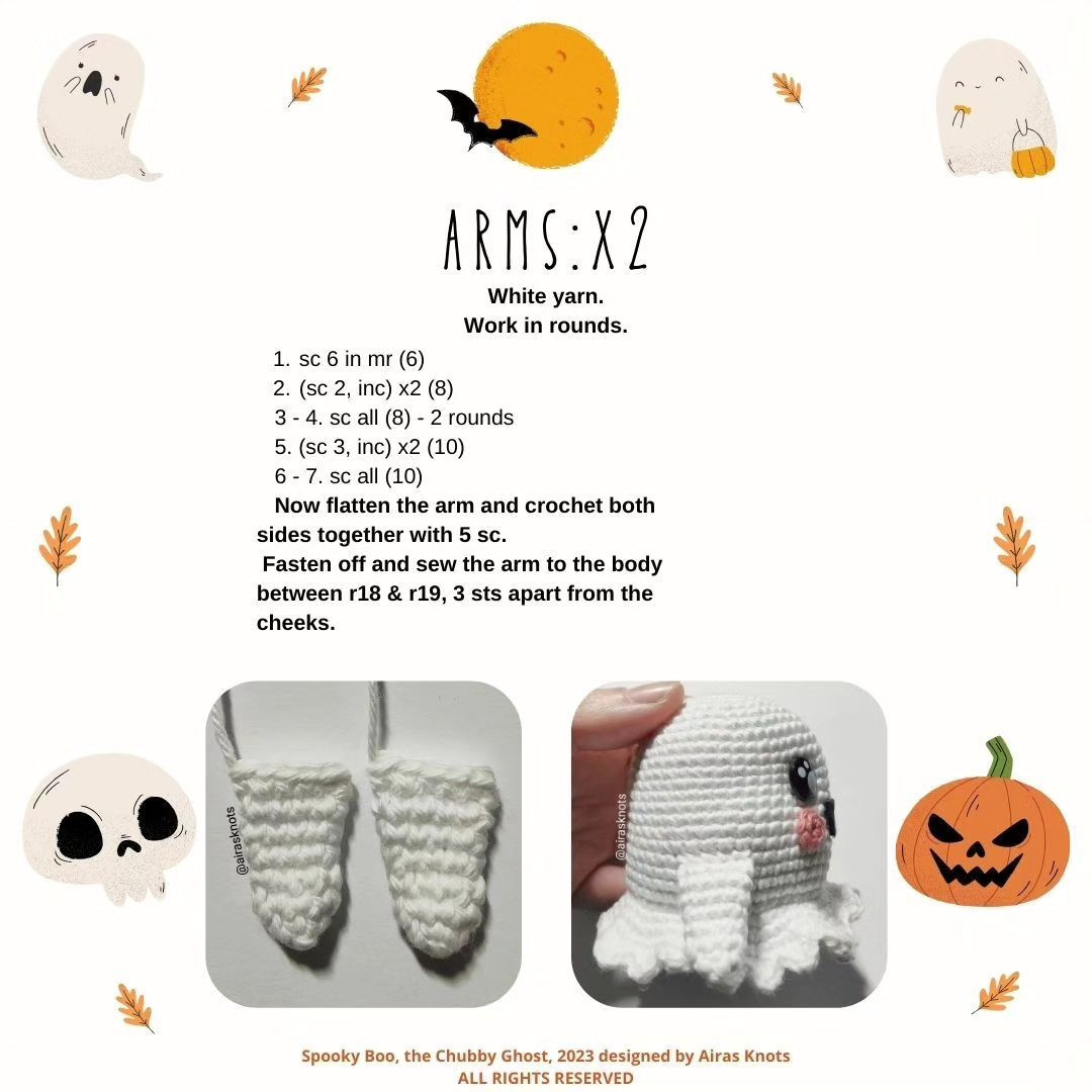 Crochet Pattern: Spooky Boo, the Chubby Ghost