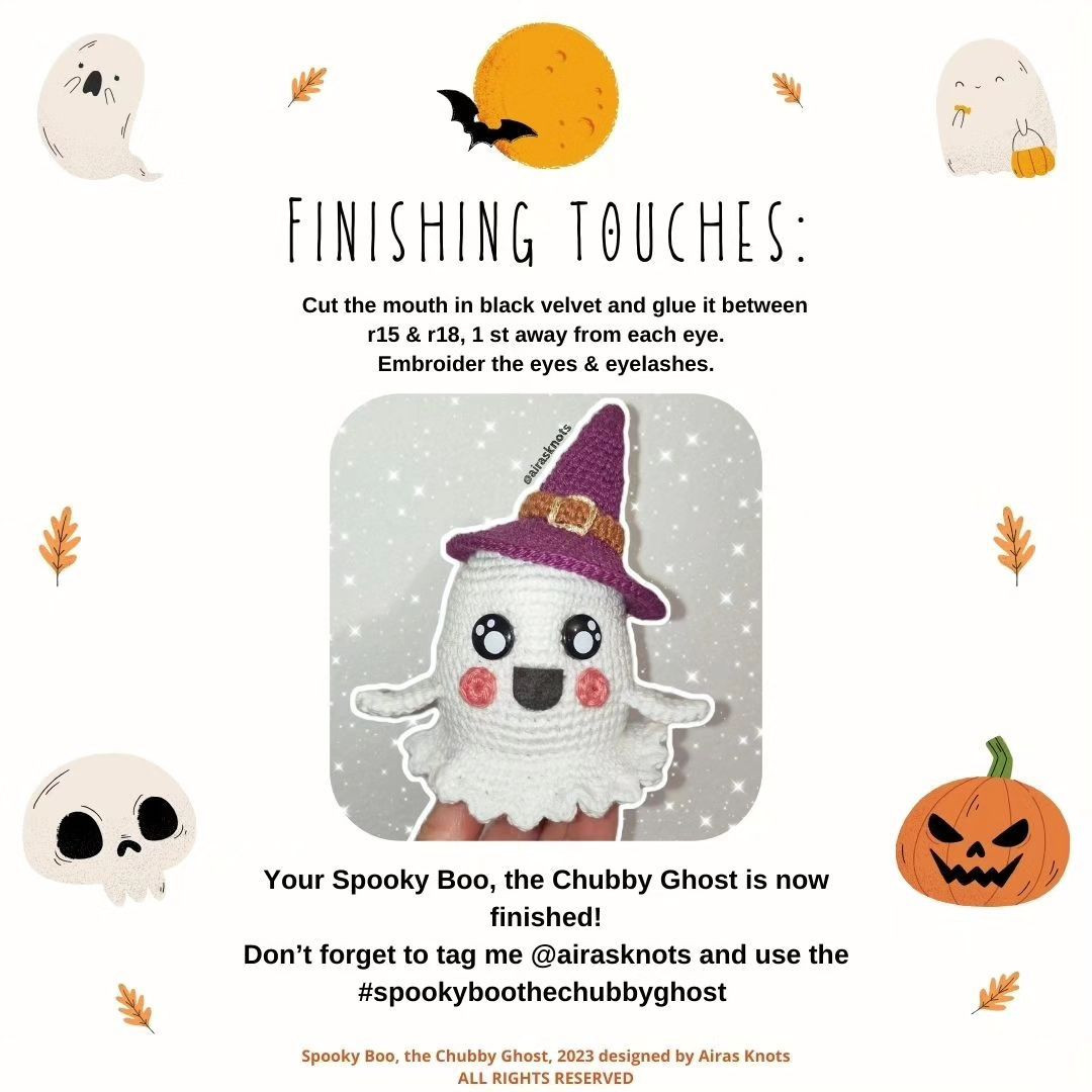Crochet Pattern: Spooky Boo, the Chubby Ghost
