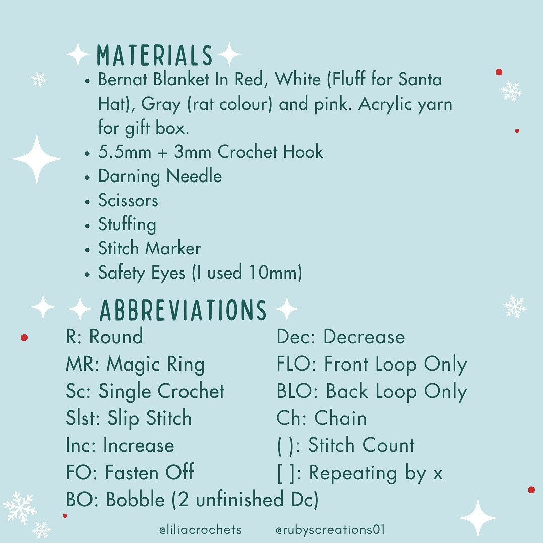 Crochet Pattern: Stark the Santa Rat