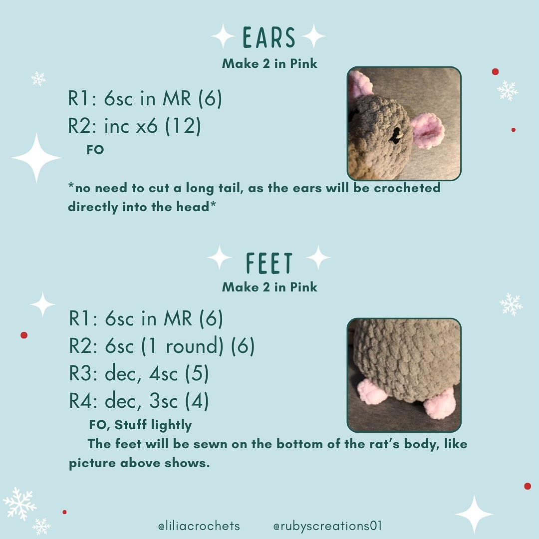 Crochet Pattern: Stark the Santa Rat