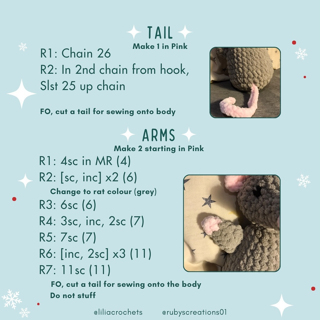 Crochet Pattern: Stark the Santa Rat